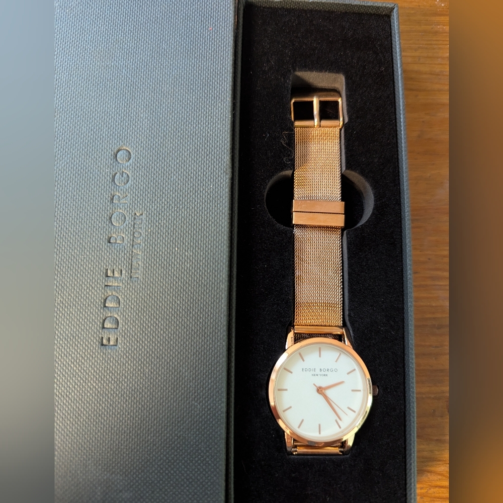 Eddie Borgo NY rose gold tone quartz watch NIB